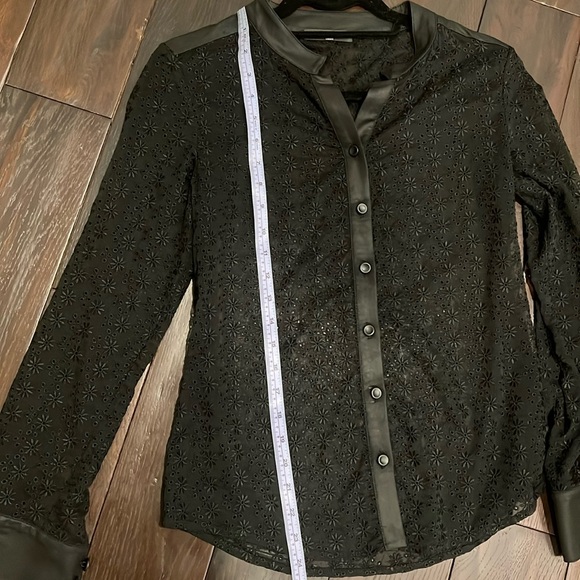 Women Black Button Down - Picture 5 of 6